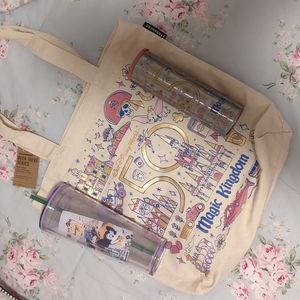 Disney World Starbucks Tumbler Mug Bag Set